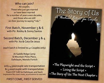 Only 18 & 12 slots remain for THE STORY OF US couples retreat, one of the best events to enhance your marriage and family life
