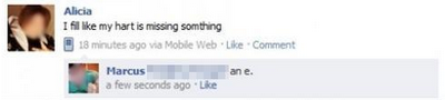 Funny Facebook status messages (spelling FAIL).  This is funny stuff.