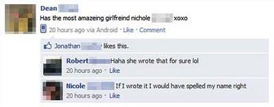 Funny Facebook status messages (spelling FAIL).  This is funny stuff.