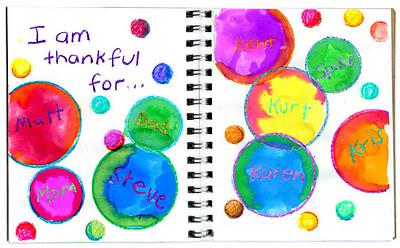 “Thankful” Bubbles Art Journal Page
