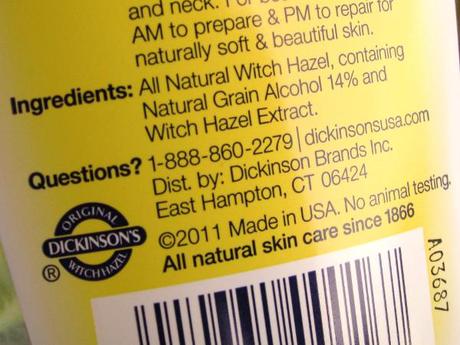 Dickinson’s Witch Hazel Pore Perfecting Toner – Gently and Naturally Effective