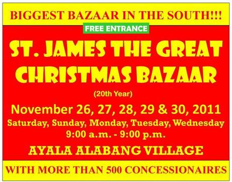 Begins Tomorrow Nov. 26th – St.James Cuenca Bazaar Ayala Alabang, FREE Entrance!