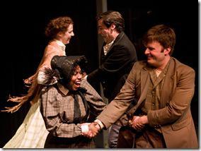 Meg Elliott, Elaine Bell, Bryan Breau and James Holbrook in Polarity Ensemble Theatre’s “Peer Gynt”. Photo by John W. Sisson, Jr.