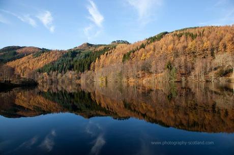 Landscape photo - Scottish forests reflected in a Perthshire loch