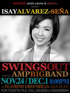 Isay Alvarez goes jazz at Teatrino in Greenhills, Dec. 1