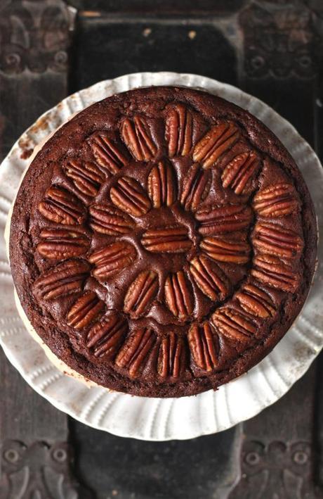 Maple Pecan Chocolate Cake for a Birthday BFF Pecan Design