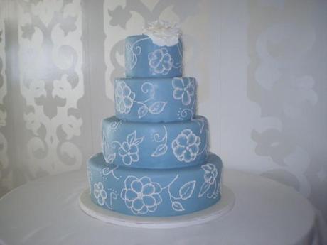 Blue wedding cake