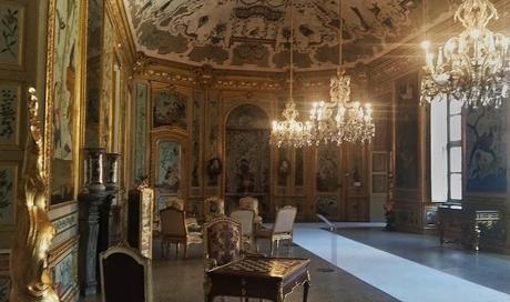 Inside the Hunting Residence of Stupinigi, one of the more formal rooms.