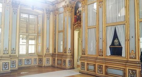 One of the simpler rooms in the Palazzina, most of which are much plainer than the grander Palazzo Reale (Royal Palace of Turin).