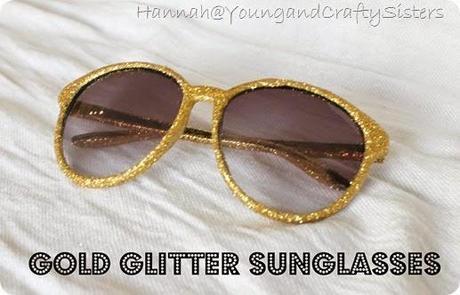 Gold glitter sunglasses
