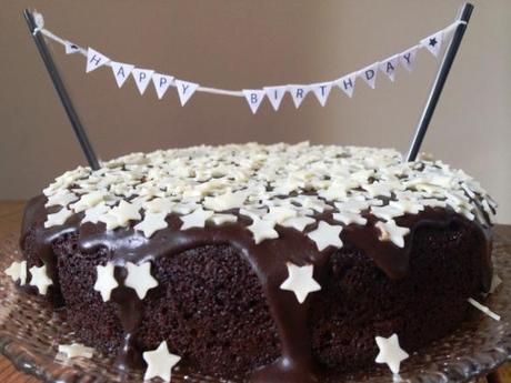 gluten free chocolate cake happy birthday homemade bunting banner recipe and method