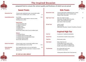 The Inspired Scone Menu