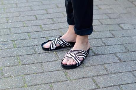 zebra print ponyhair slides