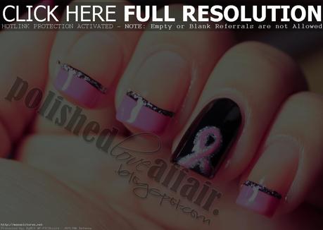 breast cancer nail art