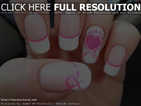breast cancer nail art
