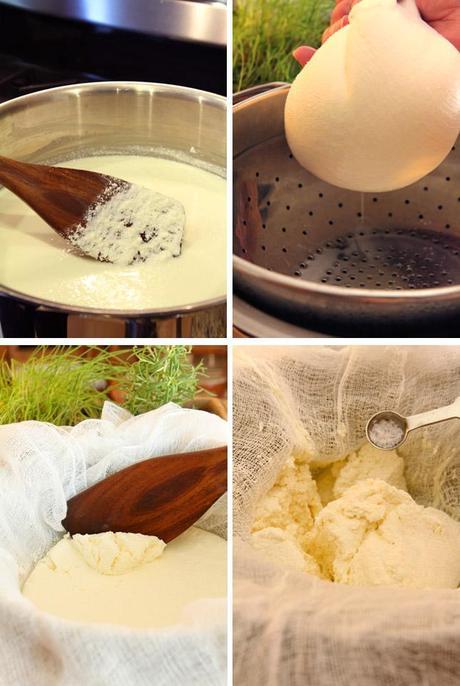How to Make Homemade Ricotta (with Lemon) cheese-steps