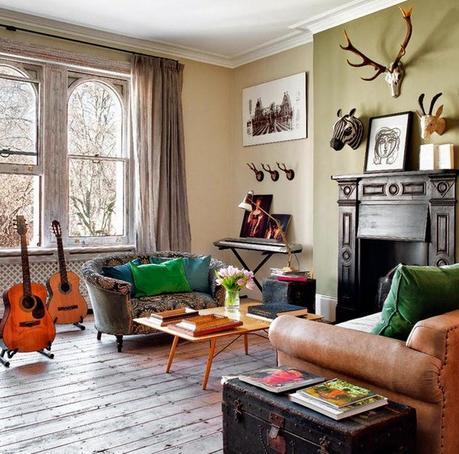 musical instruments in living rooms