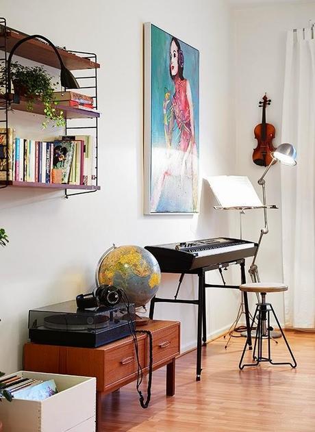 musical instruments in living rooms