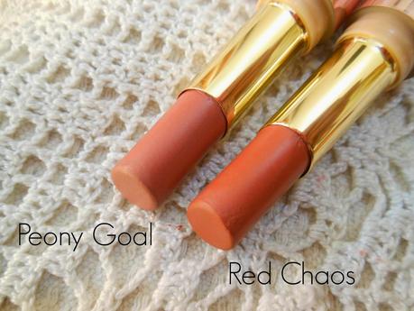 Lakme 9-to-5 Lipsticks (Peony Goal, Red Chaos) :  Review, Swatch
