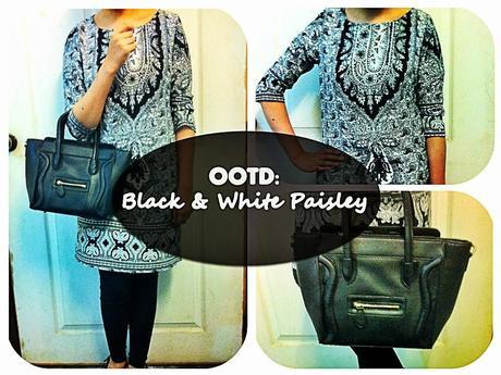 OOTD: Black and White Paisley