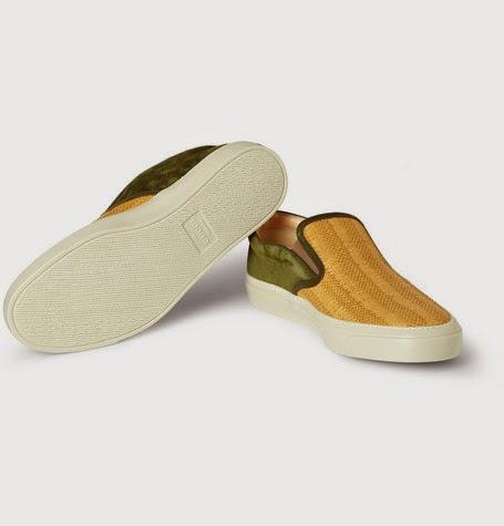 Easy Weave With Ease:  Gucci Woven Straw And Suede Slip-On Sneakers