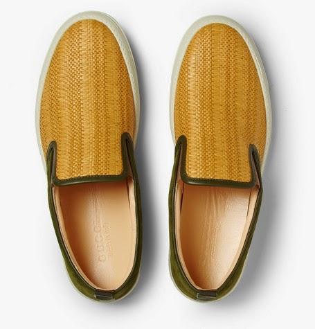 Easy Weave With Ease:  Gucci Woven Straw And Suede Slip-On Sneakers