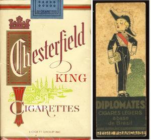 The Literary James Bond Chesterfield King Size and Diplomates, Bond's two favorite cigarette brands other than Morland Specials.