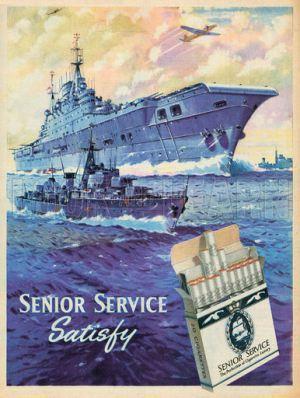The Literary James Bond A Senior Service cigarette ad from 1955, showing the obvious military (specifically naval) association with the brand.