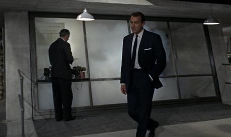 The Literary James Bond Bond struts into Q's lab.