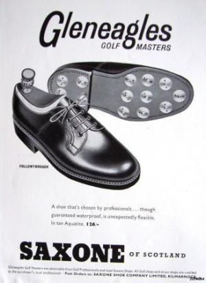 The Literary James Bond A 1950s-era ad for Saxone nailed golf shoes, likely the very pair preferred by James Bond for his outing with Goldfinger.