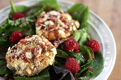 Goat Cheese Salad with Raspberry Dressing