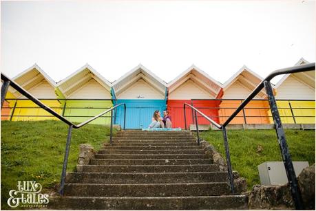 rainbow beach huts at North Beach Scarborough