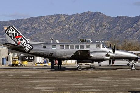 Skydive Empuria Brava and their Beech 99 with its new paint scheme