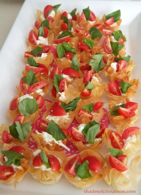 phyllo caprese salad tartlets