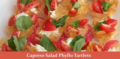 phyllo tartlets with caprese salad