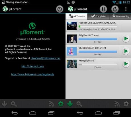 Download torrents to Android with uTorrent