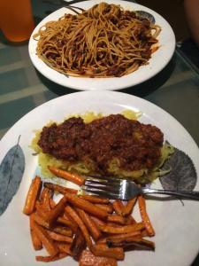 meat sauce dinner