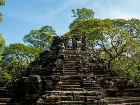 Sonya standing at the top of Temple T