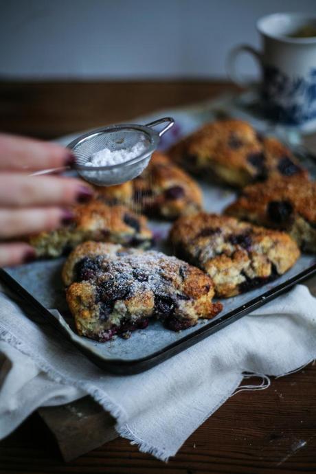 Wholemeal Blueberry Scones with Lemon Curd