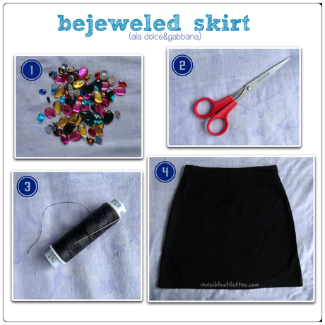 DIY Bejeweled Skirt (Dolce & Gabbana Inspired)