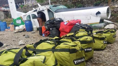 On my Yomads hike we were allowed 15kg of gear each, most of which was carried by porters.  Climbers would have much more, providing hundreds of jobs in Nepal.