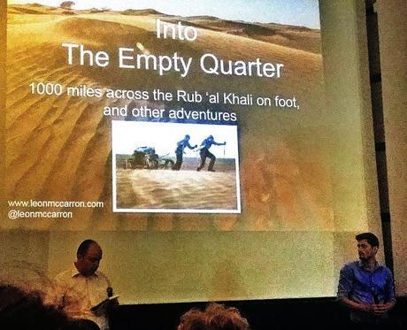 Leon McCarron answering questions after the screening of his film, Into The Empty Quarter at the HipTrip Film Festival in Bucharest, Romania.