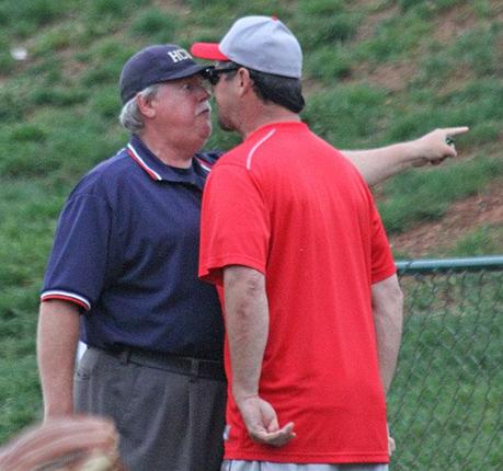 I don't care what the umpire did or said.  This little league coach (Mitch Williams) is totally out of line.