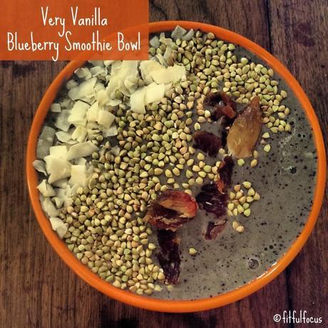 A Chocolate and Vanilla MMAZ with Vega Very Vanilla Blueberry Smoothie Bowl via Fitul Focus