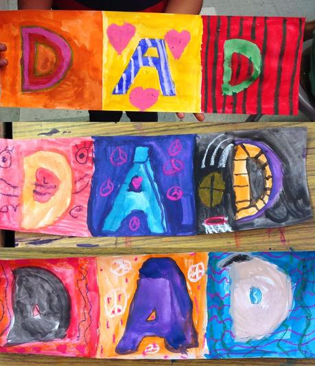 Tempera and Oil Pastel Dad Card