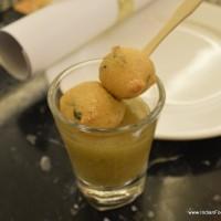 Moong dal pakoda with aam panna concentrate