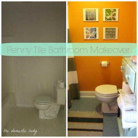 Penny Tile Bathroom Makeover