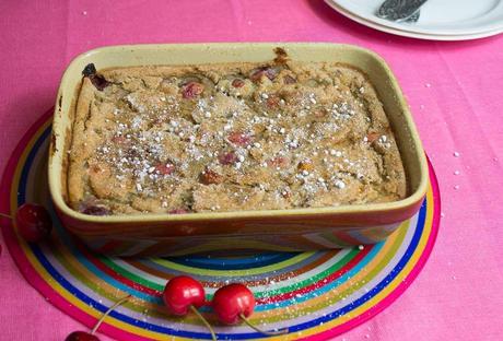 Cherry Clafoutis (#Vegan, #Glutenfree, #LowGL)