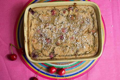 Cherry Clafoutis (#Vegan, #Glutenfree, #LowGL)