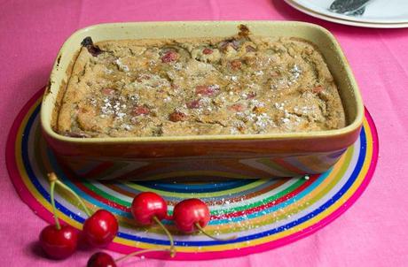 Cherry Clafoutis (#Vegan, #Glutenfree, #LowGL)